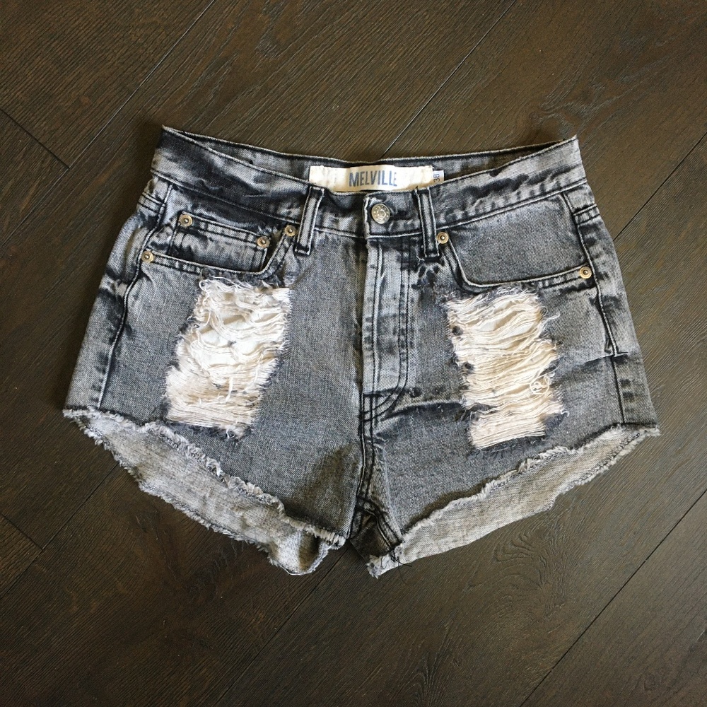 Rare! Brandy Melville Distressed High Rise Shorts